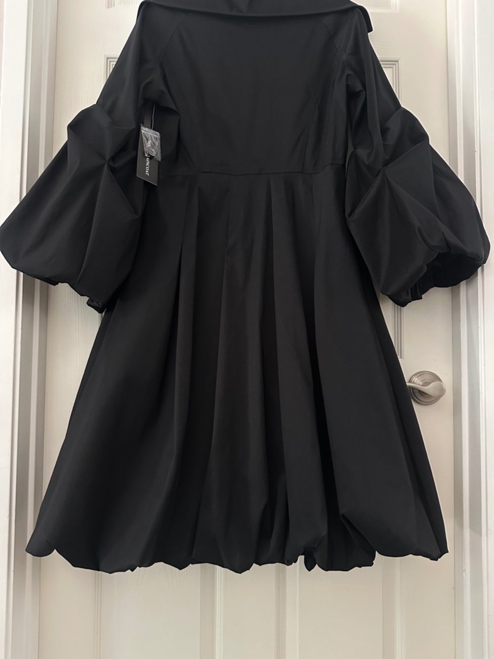 Samuel Dong Bubble Trench Coat Black Women’s Size Small - Picture 10 of 13